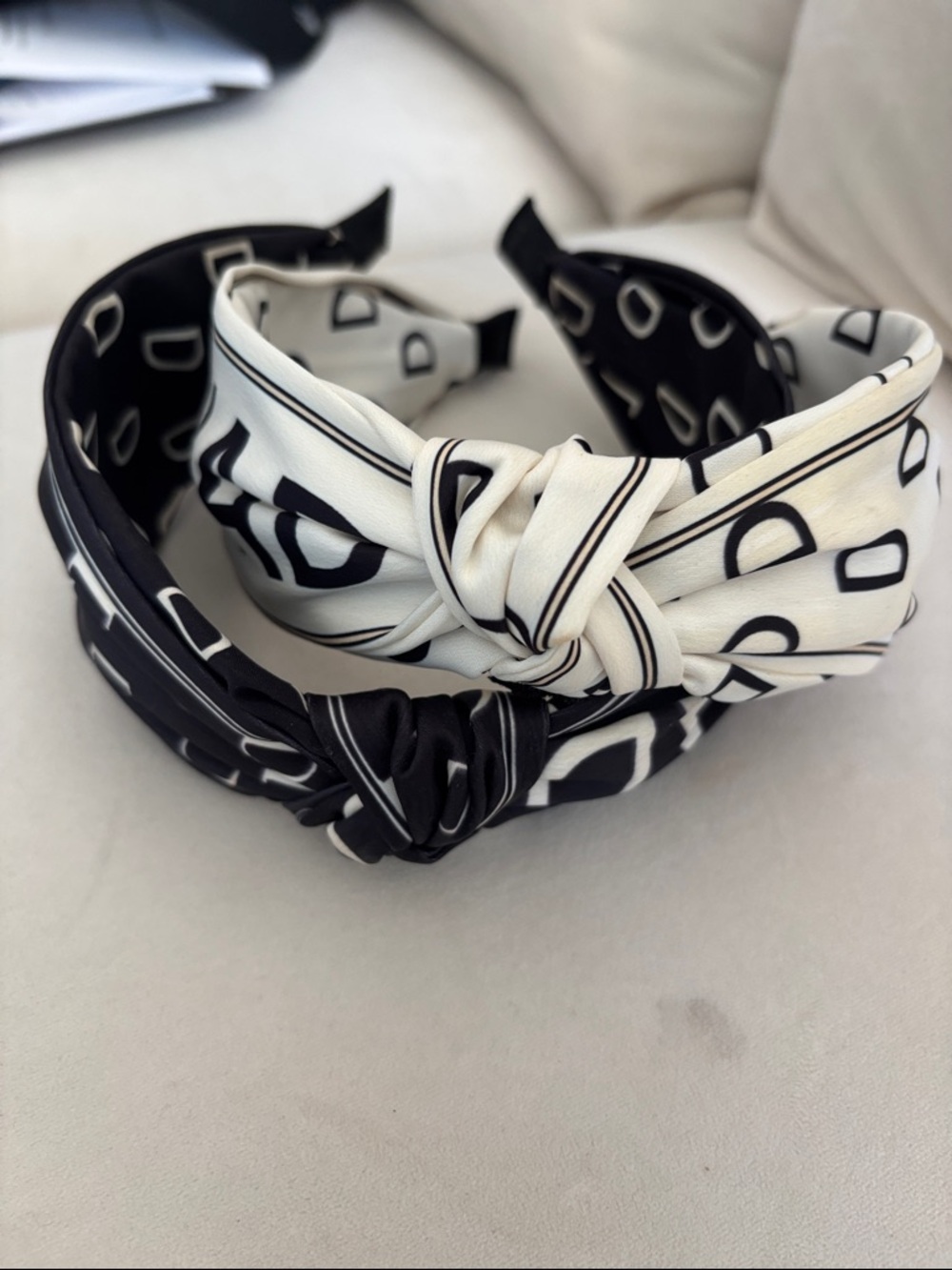Stylish Black & White Knotted Headbands - Women Accessories